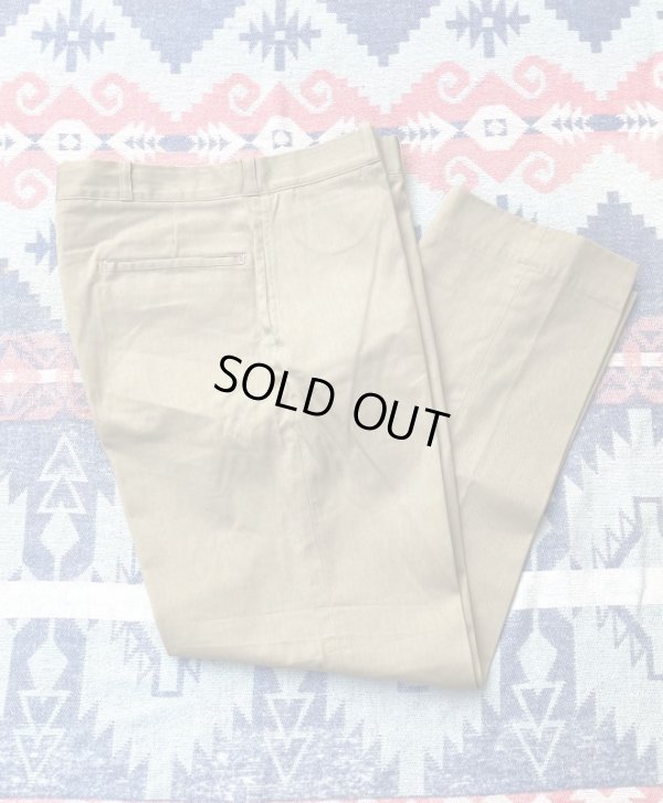 画像1: 50’s N.O.S.Cotton Khaki Chino Trousers