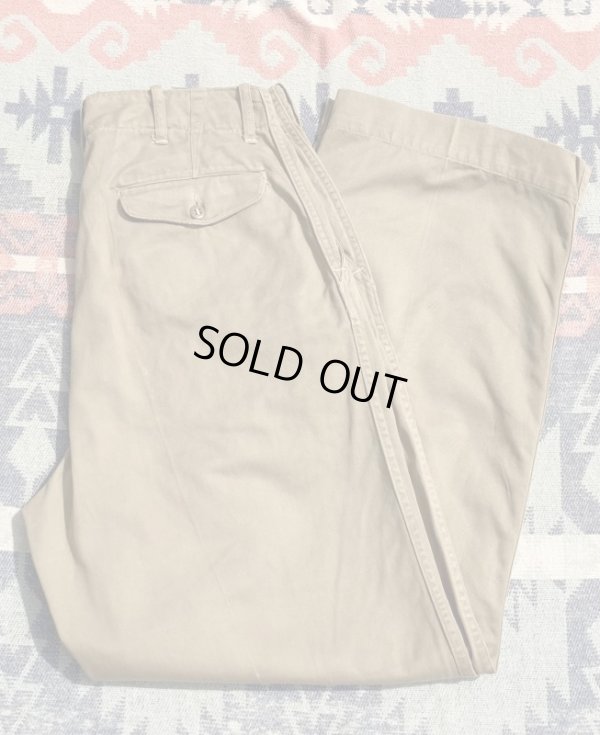 画像1: 40’s USMC Cotton Khaki Chino Trousers (カーキチノ)