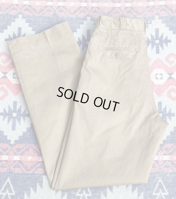 画像1: 60’s Cotton Khaki Chino Trousers (29x33)