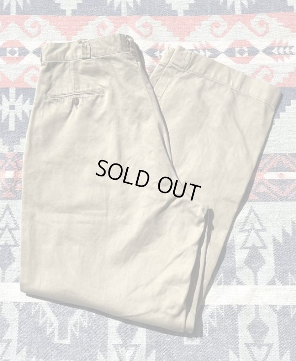 画像1: 60’s ARMY Khaki Chino Trousers (33x31)