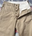 画像4: WW2 ARMY Cotton Khaki Chino Trousers ダブルステッチ (32x29.5) (4)