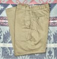 画像1: N.O.S. ARMY Cotton Khaki Chino Trousers (32x30) (1)