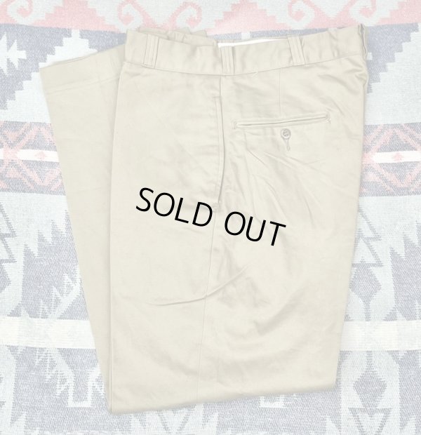 画像1: N.O.S. ARMY Cotton Khaki Chino Trousers (32x30)