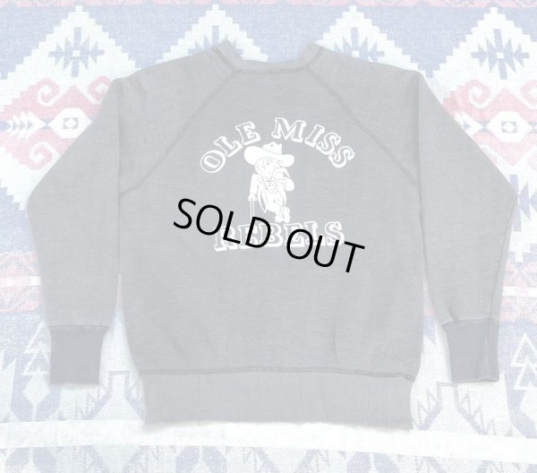 画像1: 60’s~ "Ole Miss Rebels" 2 Tone Sweat Shirt