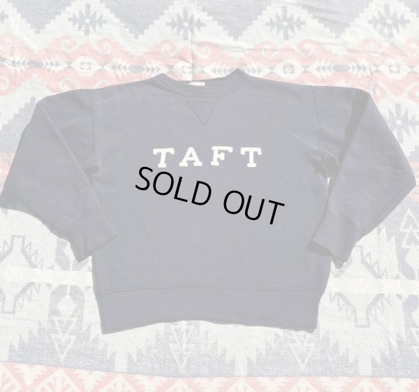 画像1: 60’s "TAFT" Single V Felt Letter Sweat Shirt