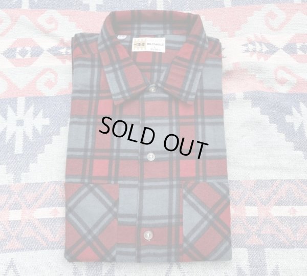 画像1: 60’s NOS BILTMORE Cotton Print Flannel Shirt