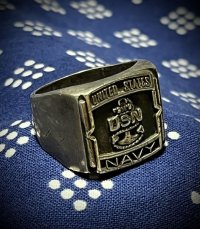 Old USN Silver Ring(シルバー950)17g Large Size