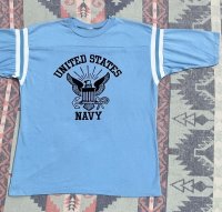 US NAVY Flock Print Football T Shirt