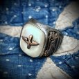 画像1: ~1940’s(WW2) USAAF Prop Wing "Shell/Gold/Silver" Sterling Silver Ring (1)