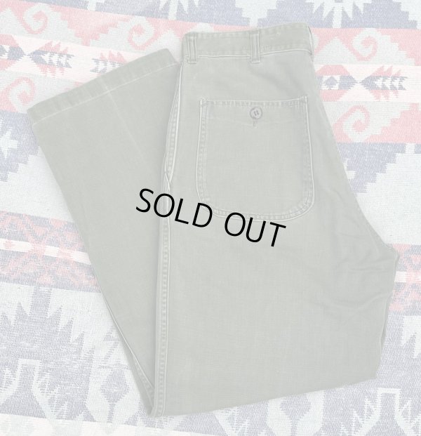 画像1: 50’s USMC P-58(P-56) Cotton Sateen Utility Trousers (W-32in)