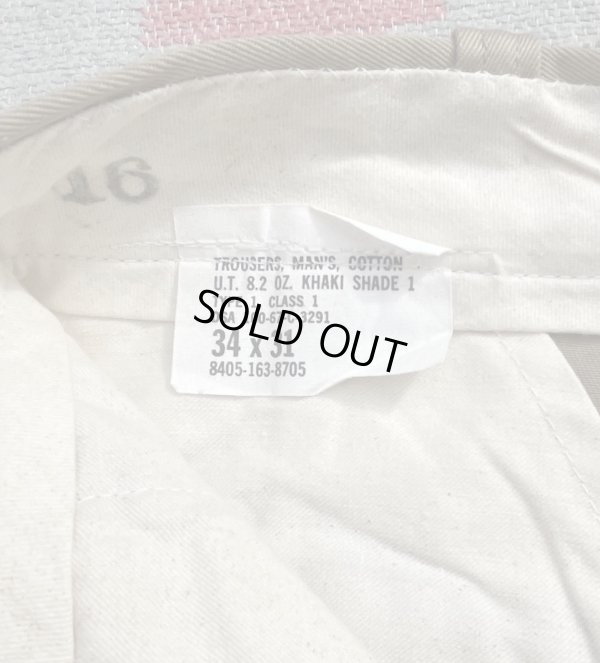 画像2: 60’s ARMY Cotton Khaki Chino Trousers(34x31)Mint~NOS?