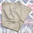 画像1: 60’s N.O.S. ARMY Cotton Khaki Chino Trousers (33x31) (1)