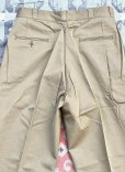 画像3: 60’s N.O.S. ARMY Cotton Khaki Chino Trousers (33x31)