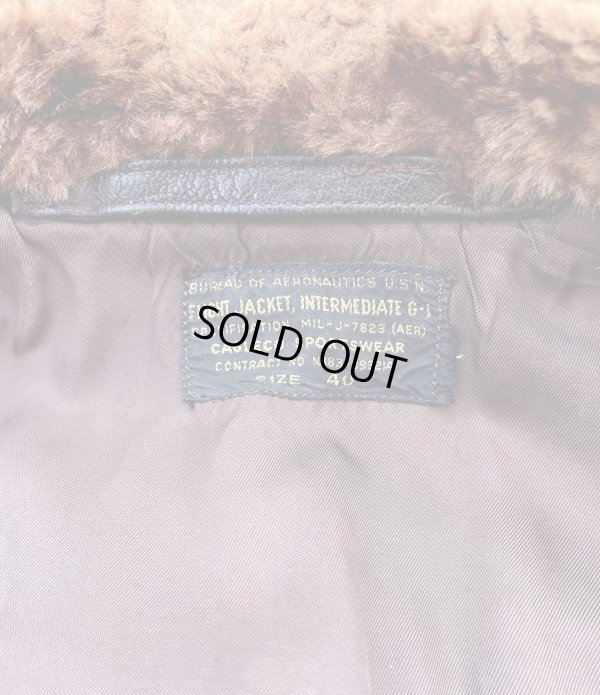 画像3: 1957’ G-1 Leather Flight Jacket (40)襟裏USNステンシル