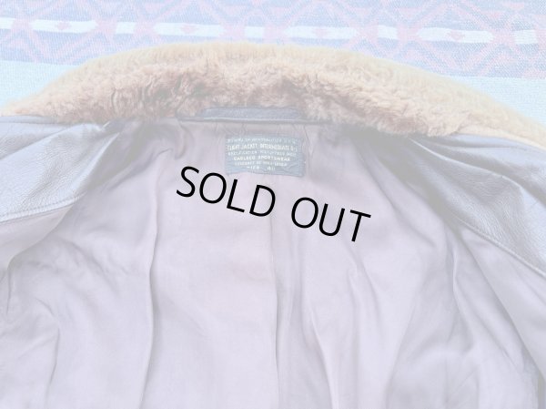 画像5: 1957’ G-1 Leather Flight Jacket (40)襟裏USNステンシル