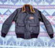 画像2: 1957’ G-1 Leather Flight Jacket (40)襟裏USNステンシル