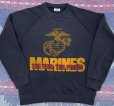 画像1: 黒ボディ USMC Sweat Shirt (L) (1)