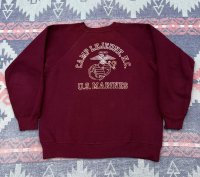 60’s USMC Flock Print Sweat Shirt (L) Excellent