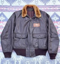 1957’ G-1 Leather Flight Jacket (40)襟裏USNステンシル