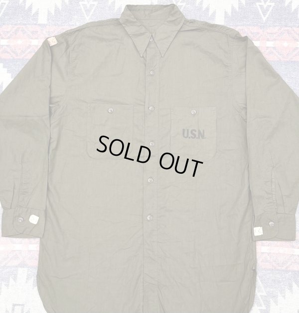 画像1: 1944’ N.O.S. US NAVY N-3 Poplin Shirt (16)