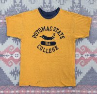 70’s Champion バータグ 4段プリント入り ダブルフェース Tee