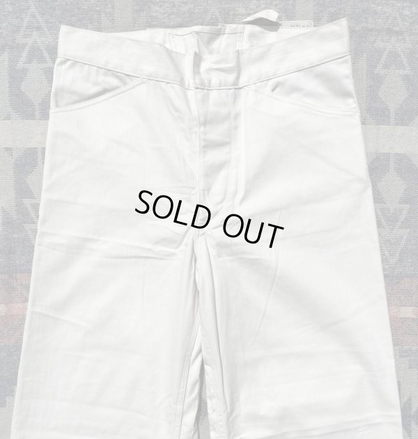 画像4: 30’s Dead Stock USN Lace Back White Cotton Sailor Pants(W32~33)