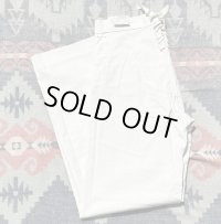 30’s Dead Stock USN Lace Back White Cotton Sailor Pants(W32~33)