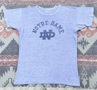 70’s Champion 染み込み "NOTRE DAME" 青杢 88/12 Tee (L)