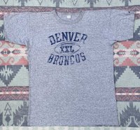 80’s Champion NFL "Denver Broncos" 3段プリント 霜降りグレー88/12 Tee