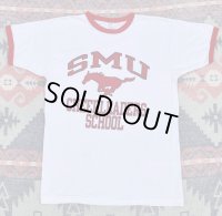 80’s Champion SMU Mustangs 4段染み込みプリント Ringer T Shirt