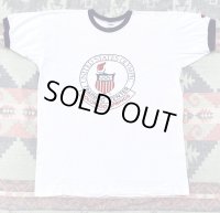 70’s~ Champion "U.S. Olympic Training Center"染み込みプリントRinger Tee