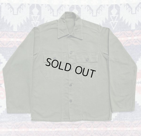 画像1: 50’s 1st ARMY OG107 (13スターメタルボタン)Sateen Utility Shirt