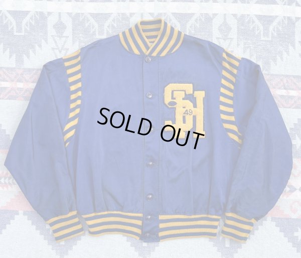 画像1: Circa Late 1940’s Macgregor(McGregor) Goldsmith Satin Versity Jacket(42)