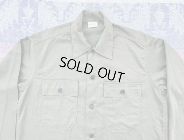 画像7: 40’s-50’ Civilian  ARMY Cotton Sateen Utility Shirt(ノンウォシュ)