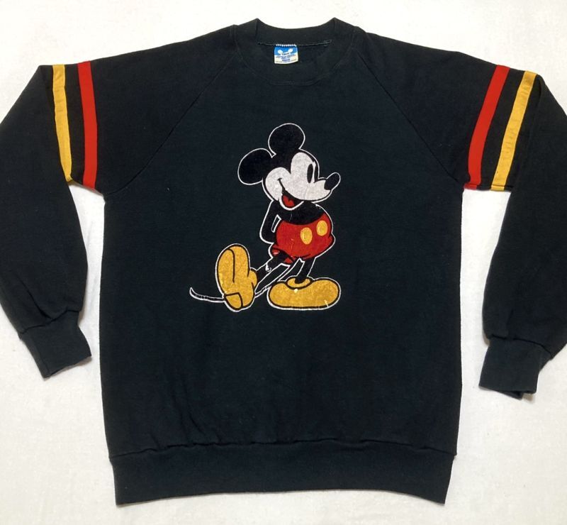 画像1: 80’s Disney "Mickey"フェルトプリントSweat Shirt