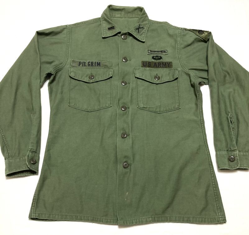 画像1: ARMY OG-107 Cotton Sateen Utility Shirt