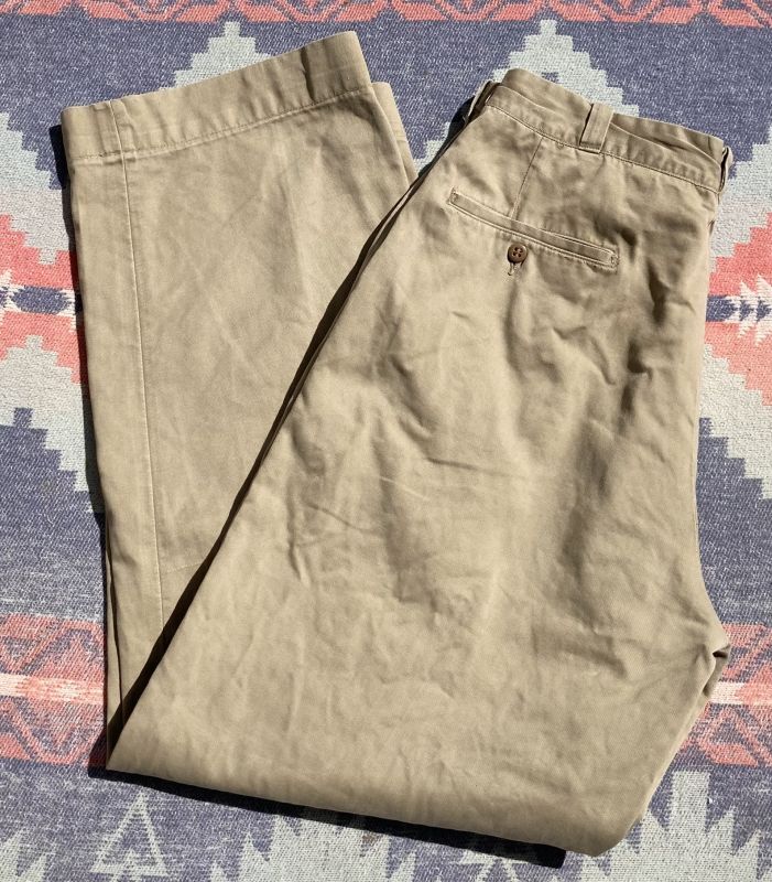 画像1: 60’s ARMY Cotton Khaki Chino Trousers (約33x30)