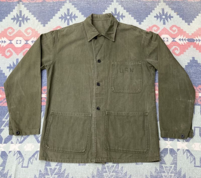 画像1: 1940’s US NAVY 3 Pocket HBT Jacket (36)