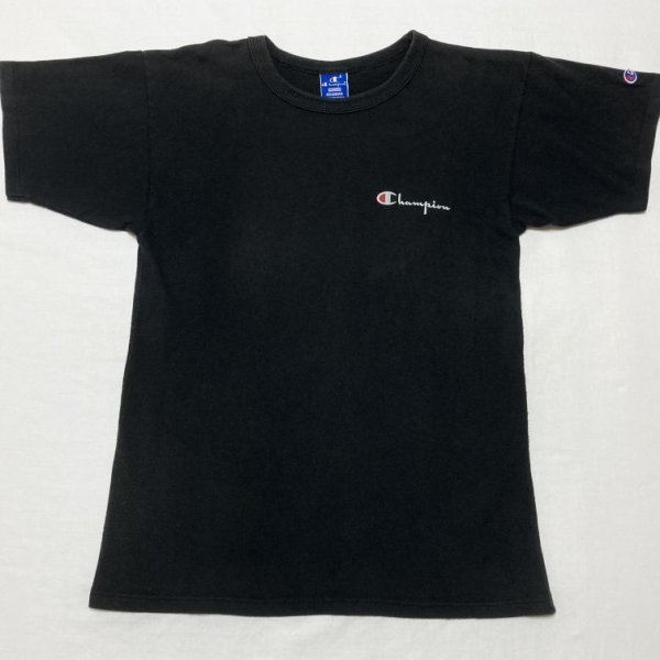 画像1: 90’s Champion Logo T-Shirt (ブラック) (1)