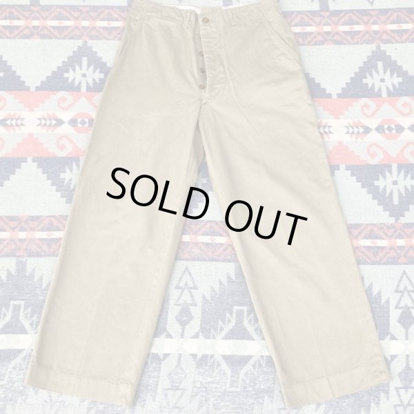 画像2: US ARMY M-45 Cotton Khaki Chino Trousers (2)