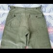 画像4: 1950’s ARMY OG107 Cotton Satin Utility Trousers (L) (4)