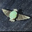 画像2: OLD Vintage Native American Thunderbird   Silver / Turquoise Brooch (2)