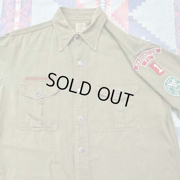 画像2: 40’s〜 BSA Cotton Shirt (Removable button) (2)