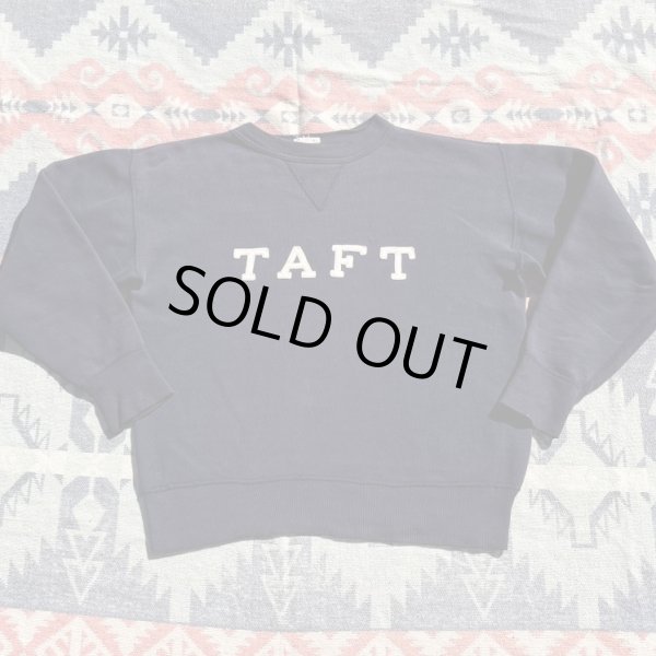 画像1: 60’s "TAFT" Single V Felt Letter Sweat Shirt (1)