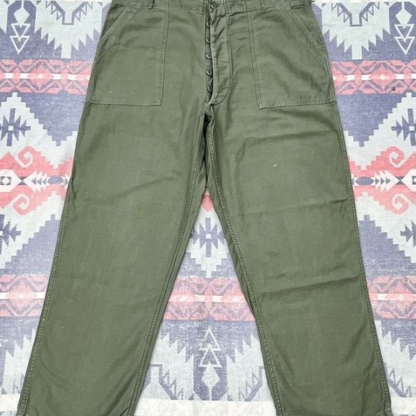 画像2: 60’s ARMY OG107 Cotton Sateen Utility Trousers (42x33) (2)