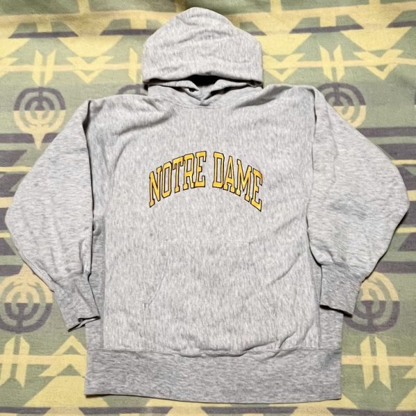 画像1: 90’s Champion "Notre Dame"Reverse Weave Hoodie (1)