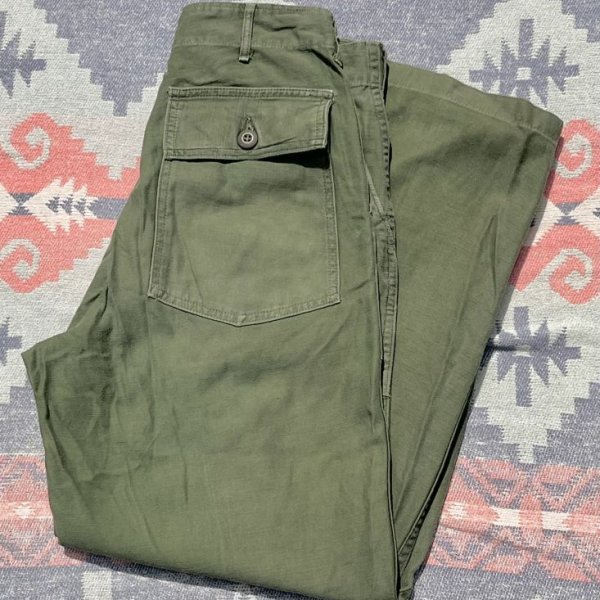 画像1: 60’s ARMY OG-107 Sateen Utility Trousers (1)