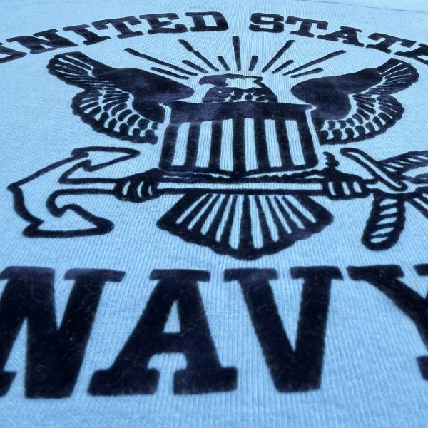 画像2: US NAVY Flock Print Football T Shirt (2)