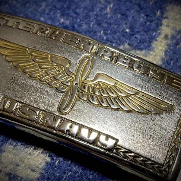 画像1: US NAVY Aviator’s Belt Buckle (1)