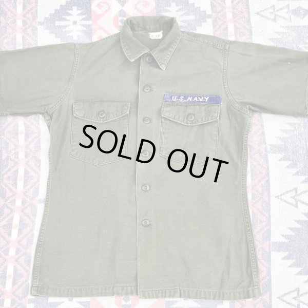 画像1: US NAVY 60’s OG-107 Cotton Utility Shirt (1)